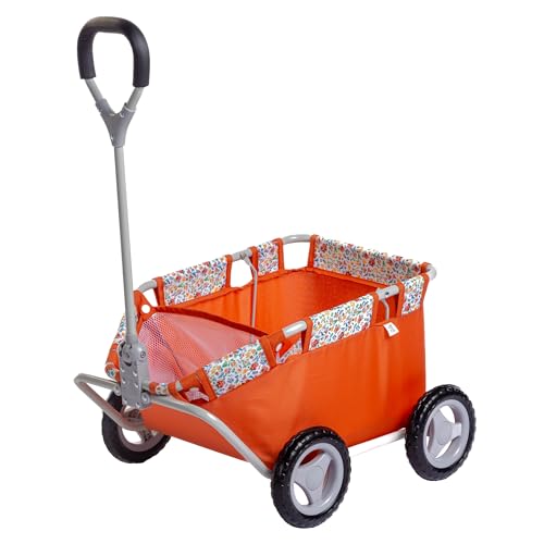 JC Toys - Aufbewahrungskorb für Spielzeug mit Rädern, leicht zu transportieren, Netztasche, gepolsterte Hülle, Kollektion Nature, Orange und Blumenmuster, entworfen von Berenguer, 3 Jahre JC Toys - Aufbewahrungskorb für Spielzeug mit Rädern, leicht zu transportieren, Netztasche, gepolsterte Hülle, Kollektion Nature, Orange und Blumenmuster, entworfen von Berenguer, 3 Jahre von jc toys