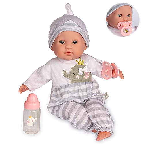 JC Toys- Muñeca Berenguer Boutique de Cuerpo blando de 38 cm, sus ojos se abren y cierran, incluye ropa y accesorios, gris, diseñado por Berenguer, +2 años JC Toys- Muñeca Berenguer Boutique de Cuerpo blando de 38 cm, sus ojos se abren y cierran, incluye ropa y accesorios, gris, diseñado por Berenguer, +2 años von jc toys