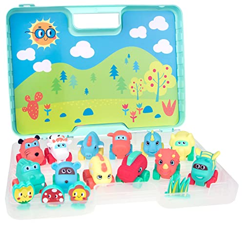 JC Toys- Mi Primer Estuche Con Coches de Animales Lots to Play Toys, Incluye 12 Coches y 4 Accesorios, Ideal para Jugar, fomenta la imaginación y Creatividad, Multicolor, Unisex, 18 Meses von jc toys