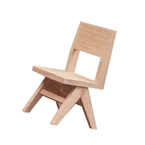 jdstty Miniaturpuppenhäuser Holzstuhl/Tabelle 1/12 Skala Unbemalte Puppenhäusermöbel Für Szene Und Modellausstellungslandschaft von jdstty