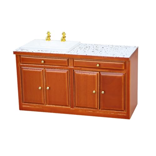 jdstty 1/12 Miniatur Waschbeckenschrank Für Puppenhäuser Küche Und Antike Badezimmer Möbelhandwerksmodellprojektzubehör von jdstty