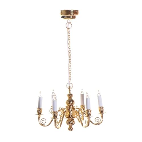 jdstty 1/12 Skala Sechs Kopfdecke Lampe Miniaturpuppenhäuser Kronleuchter Für Wohnzimmer Display Landschaftsbauzubehör jdstty 1/12 Skala Sechs Kopfdecke Lampe Miniaturpuppenhäuser Kronleuchter Für Wohnzimmer Display Landschaftsbauzubehör von jdstty