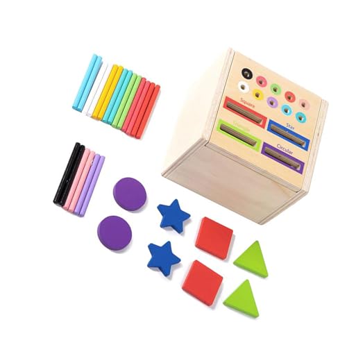 jdstty Bildungsstifthalterbox Spielzeug Farbenfrohe Formfarbe Farbanpassung Spiel Lernspielzeug von jdstty