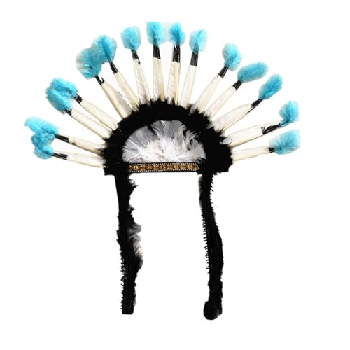 jdstty Indianer-Kostüm, Haarreif für Karneval, Festival, Requisiten, gefiedertes Haarband, indischer Haarreif für Bühnenauftritte jdstty Indianer-Kostüm, Haarreif für Karneval, Festival, Requisiten, gefiedertes Haarband, indischer Haarreif für Bühnenauftritte von jdstty