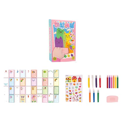 jdstty Pädagogische Regenbogen Kratzer Malerei Handgefertigte Lesezeichen Postkarten Bastelkratzer Malerei Kits Home Decors Familienaktivität Aktivität von jdstty