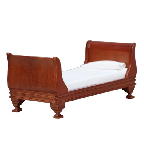 jdstty Puppenhäuser Miniatur Einzelbett 1/12 Skala Victorian Vintage Möbelbett Für 15 cm Puppenschlafzimmer Szene Display jdstty Puppenhäuser Miniatur Einzelbett 1/12 Skala Victorian Vintage Möbelbett Für 15 cm Puppenschlafzimmer Szene Display von jdstty