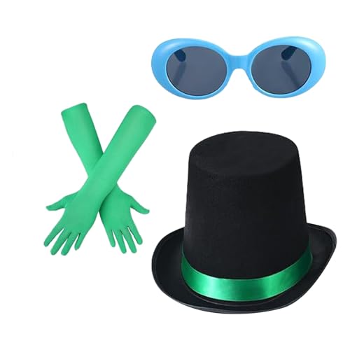 jebyltd 3pcs Green Halloween Kostümzubehör Buch Charakter Cosplay Kostüm Top Sonnenbrille Satins Handschuhe Kinder Erwachsene jebyltd 3pcs Green Halloween Kostümzubehör Buch Charakter Cosplay Kostüm Top Sonnenbrille Satins Handschuhe Kinder Erwachsene von jebyltd