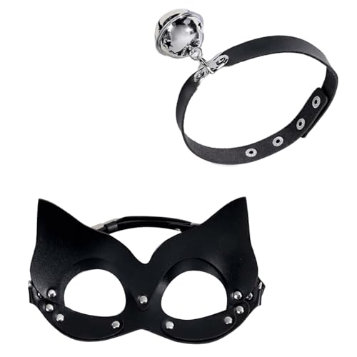jebyltd Catgirl Rollenspiel Outfit Mit Halb Gesichtsmaske Punkleder Choker Catgirl Augenmaske Nieten Choker Für Frauen Maskerade jebyltd Catgirl Rollenspiel Outfit Mit Halb Gesichtsmaske Punkleder Choker Catgirl Augenmaske Nieten Choker Für Frauen Maskerade von jebyltd