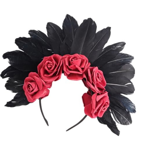 jebyltd Halloween Dunkle Gefiederte Blumenstirnband Komfortable Leichte Kopfbedeckungen Kostüme Kopfspeise Party Accessoire Für Cosplay Gothic Feather Kopfstück Kopfstücke jebyltd Halloween Dunkle Gefiederte Blumenstirnband Komfortable Leichte Kopfbedeckungen Kostüme Kopfspeise Party Accessoire Für Cosplay Gothic Feather Kopfstück Kopfstücke von jebyltd