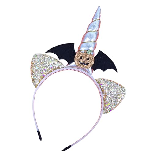 jebyltd Horn Pumpkin Halloween Kopfbedeckungsstadeband Foto Requisiten Party Cosplay Kostüme Tanzparty Blingbling Stirnband Halloween Stirnbänder Für Mädchen von jebyltd