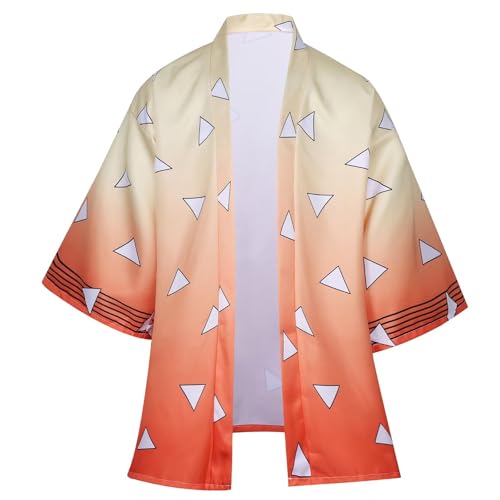 Tanjirou Zenitsu Giyuu Cosplay-Kostüm, Anime-Robe, Farbblock, Uniform, Strickjacke, Oberjacke, gelb, S Tanjirou Zenitsu Giyuu Cosplay-Kostüm, Anime-Robe, Farbblock, Uniform, Strickjacke, Oberjacke, gelb, S von jeecoin