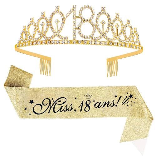 18. Geburtstag Schärpe und Tiara Gold 18. Geburtstag Schärpe und Tiara Gold von jenich