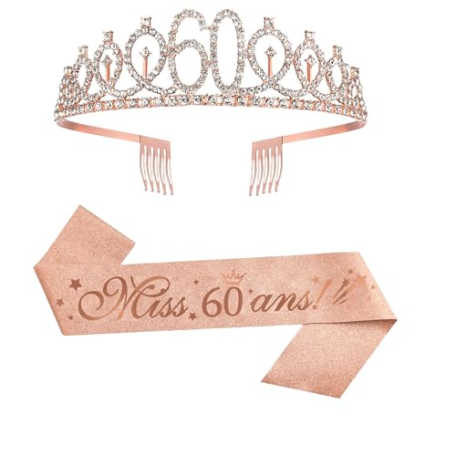 2er Set 60. Geburtstag Schärpe und Tiara Rosa Geburtstag Schärpe Geburtstag Krone 60 Geburtstagskrone Prinzessin Kristall Krone Schärpe für Frauen, 60. Geburtstag Geschenke Partyzubehör 2er Set 60. Geburtstag Schärpe und Tiara Rosa Geburtstag Schärpe Geburtstag Krone 60 Geburtstagskrone Prinzessin Kristall Krone Schärpe für Frauen, 60. Geburtstag Geschenke Partyzubehör von jenich