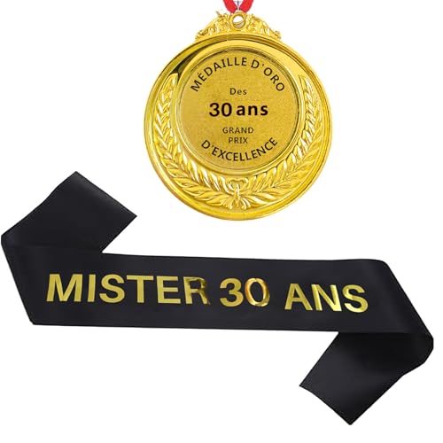 30 ans Homme Echarpe Mister 30 ans Médaille d'or 30 Happy 30th Birthday Décoration Ensemble d'anniversaire 30 Homme 30 ans Homme Echarpe Mister 30 ans Médaille d'or 30 Happy 30th Birthday Décoration Ensemble d'anniversaire 30 Homme von jenich