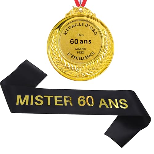 60 ans Homme Echarpe Mister 60 ans Médaille d'or 60 Happy 60th Birthday Décoration Ensemble d'anniversaire 60 Homme 60 ans Homme Echarpe Mister 60 ans Médaille d'or 60 Happy 60th Birthday Décoration Ensemble d'anniversaire 60 Homme von jenich