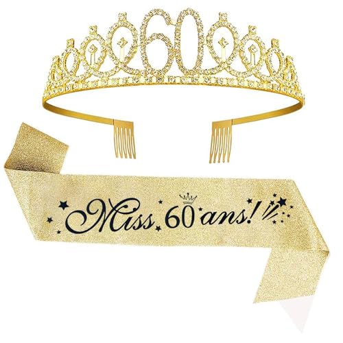 60. Geburtstag Schärpe und Tiara Gold 60. Geburtstag Schärpe und Tiara Gold von jenich