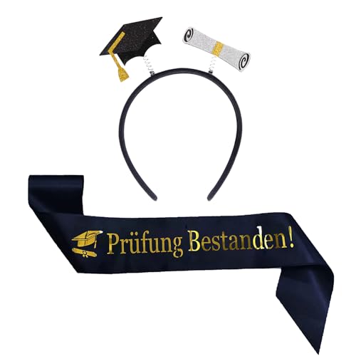Prüfung Bestanden Schärpe Abschluss Schärpe Haarreif mit Absolventenhut Abschluss Geschenk Schwarz Gold Graduation 2025 Deko Abitur Schärpe für Abschlussfeiern Abschluss Abitur Graduation Party Deko Prüfung Bestanden Schärpe Abschluss Schärpe Haarreif mit Absolventenhut Abschluss Geschenk Schwarz Gold Graduation 2025 Deko Abitur Schärpe für Abschlussfeiern Abschluss Abitur Graduation Party Deko von jenich