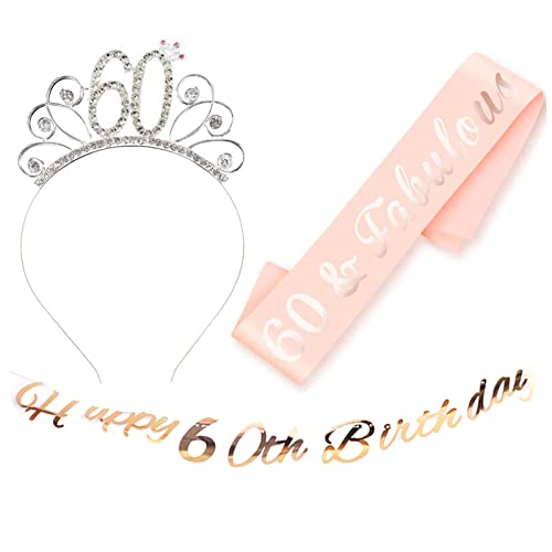 jenich 3er Set Happy 60 Birthday Geburtstag Schärpe Geburtstags Krone 60. Geburtstag Kristall Tiara Krone Happy 60th Birthday Banner Girlande für 60. Geburtstag Party Deko Accessoires Geschenk jenich 3er Set Happy 60 Birthday Geburtstag Schärpe Geburtstags Krone 60. Geburtstag Kristall Tiara Krone Happy 60th Birthday Banner Girlande für 60. Geburtstag Party Deko Accessoires Geschenk von jenich