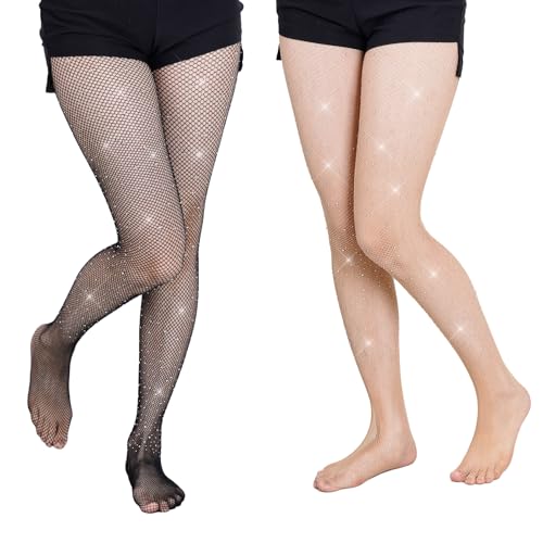2pcs Damen Glitzer Strumpfhose Strass Netzstrumpfhosen für Halloween Fasching Kostüm Karneval Cosplay Party Performance 2pcs Damen Glitzer Strumpfhose Strass Netzstrumpfhosen für Halloween Fasching Kostüm Karneval Cosplay Party Performance von jerbro