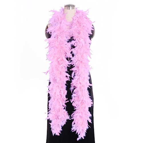 Federboa Feder Boa Kostüm-Accessoire für 20er Jahre 1920s Gatsby Karneval Halloween Fasching Kostümzubehör Theater Kostüm (2m/6.6ft, pink) von jerbro