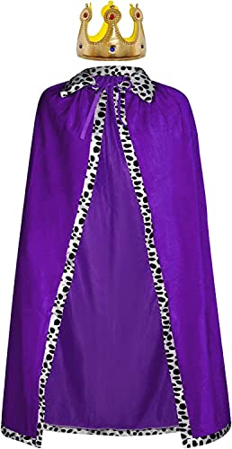 Königsmantel Königinsmantel Samtmantel Kostüm + Krone König Königin für Damen Herren Halloween Erwachsene Mottoparty Theater Fasching Cosplay Karneval Verkleiden Accessoires (49.2in/125cm, Purple) Königsmantel Königinsmantel Samtmantel Kostüm + Krone König Königin für Damen Herren Halloween Erwachsene Mottoparty Theater Fasching Cosplay Karneval Verkleiden Accessoires (49.2in/125cm, Purple) von jerbro