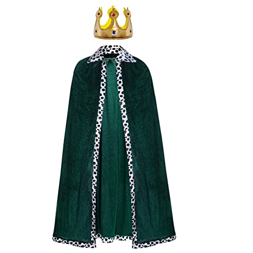 Königsmantel Königinsmantel Samtmantel Kostüm + Krone König Königin für Damen Herren Halloween Erwachsene Mottoparty Theater Fasching Cosplay Karneval Verkleiden Accessoires (Green, 49.2in/125cm) Königsmantel Königinsmantel Samtmantel Kostüm + Krone König Königin für Damen Herren Halloween Erwachsene Mottoparty Theater Fasching Cosplay Karneval Verkleiden Accessoires (Green, 49.2in/125cm) von jerbro