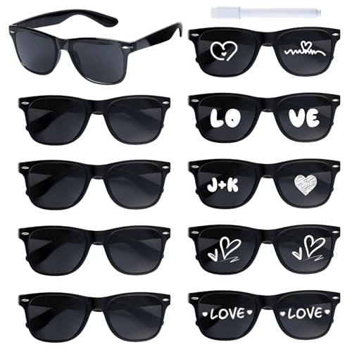 jerbro 10pcs Sonnenbrille Personalisiert Hochzeit JGA Brille Partybrille Hippie Brillen mit Stift für Junggesellenschied Karneval Mottoparty Fasching Cosplay Party jerbro 10pcs Sonnenbrille Personalisiert Hochzeit JGA Brille Partybrille Hippie Brillen mit Stift für Junggesellenschied Karneval Mottoparty Fasching Cosplay Party von jerbro