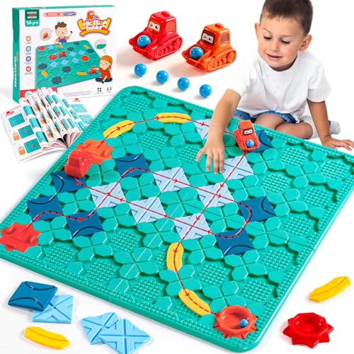 Kinderspielzeug Brettspiele Logischer Straßenbauer für Kinder Großes Brett Straßenbau Labyrinth Brettspiele Familienspiele Puzzle Brett ab 3 4 5 6 Jahren Geschenke für Jungen und Mädchen von jerryvon