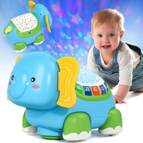 jerryvon Baby Spielzeug 6-12 Monate - Krabbelspielzeug mit Musik, Sternenprojektor & Einschlaflicht | Lernspielzeug für Jungen & Mädchen 1 Jahr altes Baby von jerryvon