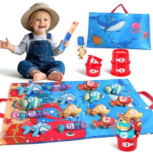 jerryvon Montessori Spielzeug ab 1 Jahr -Angelspiel ab 1 Jahr Kinderspielzeug für Kleinkinder ab 12 Monaten Baby Lernspiele Motorikspielzeug mit Tragetasche 15 Fische Angeln Spiel jerryvon Montessori Spielzeug ab 1 Jahr -Angelspiel ab 1 Jahr Kinderspielzeug für Kleinkinder ab 12 Monaten Baby Lernspiele Motorikspielzeug mit Tragetasche 15 Fische Angeln Spiel von jerryvon