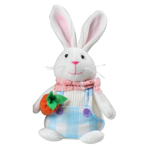 jewella 1 STÜCK Ostern Leuchtendes Kaninchen-Ornament Puppe Elfenzwerg mit LED-Lichtdekorationen für Zuhause 2024 Kindergeschenke Tischplatte Langlebig B von jewella