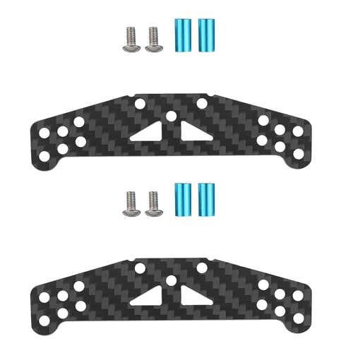 jewella 2X Karbon Faser Front Dämpfer Brücke Hinten für TT01 TT-01 1/10 RC Off Road Auto Upgrade Teile von jewella
