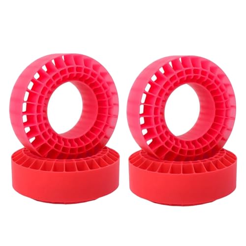 jewella 4 StüCk Silikongummi-Einsatz, Schaumstoff-Reifen, Passend für 1,9-Radreifen, 108 mm Schaumstoff, Passend für 1/10 RC Crawler-Auto, Rot von jewella