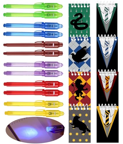 jiaoohoo 12 uv Stift und 12 Notizbuch,Harry Schulparty Mitgebsel Kindergeburtstag Junge & Mädchen,Kindergeburtstag Gastgeschenke, Adventskalender & Kleine Geschenke Kinder,magische Schul Deko von jiaoohoo