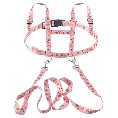 jiawaggag Pferdeleine rosa pferdegeschirr zum Spielen für Kinder pferdeleinen Größenverstellbare Fördert Bewegung und Fantasie jiawaggag Pferdeleine rosa pferdegeschirr zum Spielen für Kinder pferdeleinen Größenverstellbare Fördert Bewegung und Fantasie von jiawaggag