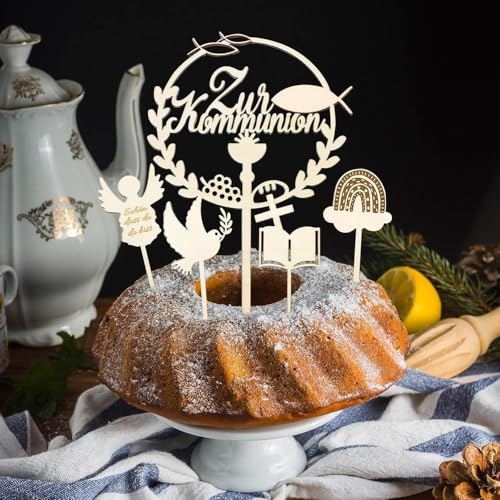 5 Stück Tortendeko Kommunion Holz, Wentsent Cake Topper Kommunion Fische Engel Taube Kreuz Kuchen Deko Torte Tortenstecker Set für Kuchendekoration, Geburtstagsfeier Feiern und festliche Geschenke 5 Stück Tortendeko Kommunion Holz, Wentsent Cake Topper Kommunion Fische Engel Taube Kreuz Kuchen Deko Torte Tortenstecker Set für Kuchendekoration, Geburtstagsfeier Feiern und festliche Geschenke von jiejack