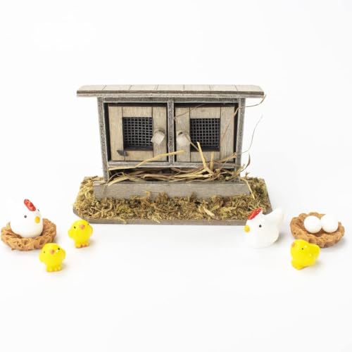 Miniatur Bauernhof-Set mit Hühnerstall, Hühnern & Eiern – Puppenhaus Zubehör, Deko für Ostern, Weihnachten, Frühling und Feengarten – Ideal für Wichteltür, Krippe und Miniaturlandschaft Miniatur Bauernhof-Set mit Hühnerstall, Hühnern & Eiern – Puppenhaus Zubehör, Deko für Ostern, Weihnachten, Frühling und Feengarten – Ideal für Wichteltür, Krippe und Miniaturlandschaft von jiejack