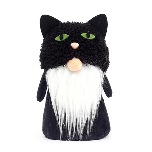 jiejack Halloween-Deko – Geister Kürbisse gesichtslose alte Männchen Figuren, Party-Figuren, Plüschzwerg-Puppe Weihnachten Deko Wichtel GNOME Puppe Schwedische Gnomenpuppe (Schwarz) von jiejack