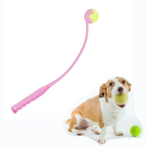 jiejack Hunde ballwurfmaschine! ballschleuder für Hunde Hundewurfwerkzeug für Haustiere, ideal zur Langeweilevertreibung und Interaktion (Rosa) von jiejack
