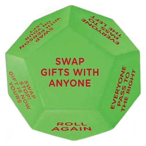 jiejack Weihnachts-Würfel für Geschenketausch | Partyspiel mit 6 Aktionen | Lustiges Familien- und Freundesspiel | Ideal für Weihnachtsfeiern | Kreatives Geschenkideen-Set jiejack Weihnachts-Würfel für Geschenketausch | Partyspiel mit 6 Aktionen | Lustiges Familien- und Freundesspiel | Ideal für Weihnachtsfeiern | Kreatives Geschenkideen-Set von jiejack