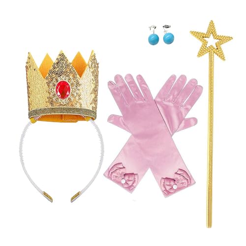 Prinzessinnenkronen-Zubehör-Set für Damen und Mädchen, Prinzessinnen-Kostüm, Kronen, Ohrringe, Zauberstab, Prinzessinnen-Haarbänder, Handschuhe Prinzessinnenkronen-Zubehör-Set für Damen und Mädchen, Prinzessinnen-Kostüm, Kronen, Ohrringe, Zauberstab, Prinzessinnen-Haarbänder, Handschuhe von jiingekk
