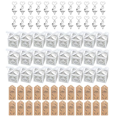 jiingekk 24 Stück Flügel-Anhänger, Souvenirs mit Organza-Beuteln, Dankeschön für Hochzeit, Babyparty jiingekk 24 Stück Flügel-Anhänger, Souvenirs mit Organza-Beuteln, Dankeschön für Hochzeit, Babyparty von jiingekk