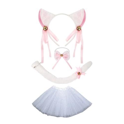 jiingekk 3/4/5 Katzen Kostüme Cosplay Katzen Ohren Stirnband Schleifen Schwanz Tutus Gesicht Aufkleber Halloween Tier Kostüm Zubehör jiingekk 3/4/5 Katzen Kostüme Cosplay Katzen Ohren Stirnband Schleifen Schwanz Tutus Gesicht Aufkleber Halloween Tier Kostüm Zubehör von jiingekk