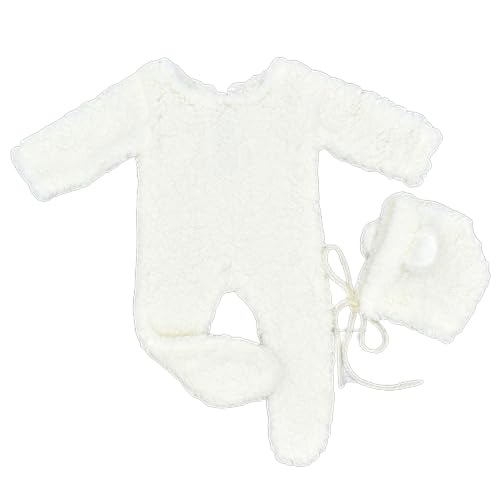 jiingekk Baby-Foto-Requisiten, Berber-Fleece, Bär, Ohr, Hut und Overall, Set für Neugeborene, Foto-Requisiten, 2-teiliges Set mit Bärenhut und Overall, Baby-Themen-Requisite jiingekk Baby-Foto-Requisiten, Berber-Fleece, Bär, Ohr, Hut und Overall, Set für Neugeborene, Foto-Requisiten, 2-teiliges Set mit Bärenhut und Overall, Baby-Themen-Requisite von jiingekk