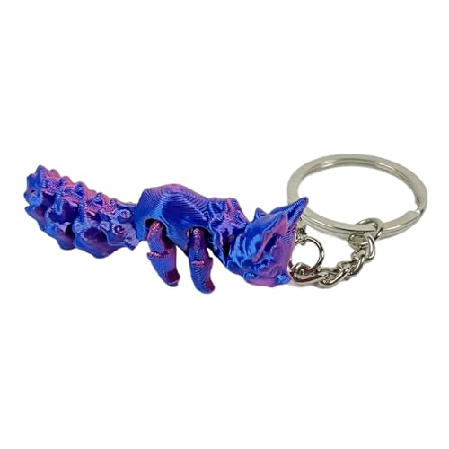 jiingekk Bedruckte Füchse, bunte Farbverläufe, bewegliche Füchse, Schlüsselanhänger, Spielzeug, Actionfigur, Sammlerstück, Schreibtisch-Ornament, Gelenkspielzeug von jiingekk