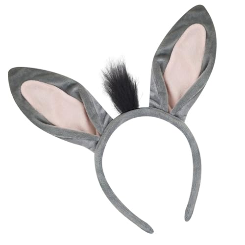 jiingekk Esel-Ohr-Stirnband, Nase mit Zähnen, Schwanz, Fliege, Rock, Tier-Kostüm, Zubehör für Kinder, Halloween, Geburtstag, Cosplay jiingekk Esel-Ohr-Stirnband, Nase mit Zähnen, Schwanz, Fliege, Rock, Tier-Kostüm, Zubehör für Kinder, Halloween, Geburtstag, Cosplay von jiingekk
