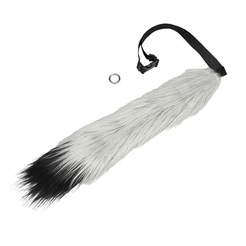 jiingekk Fuchsschwanz, Katzenohren, Haarband, niedlicher Plüschtierschwanz, verstellbarer Gürtel, Halloween-Kostüm, Zubehör für Karneval von jiingekk