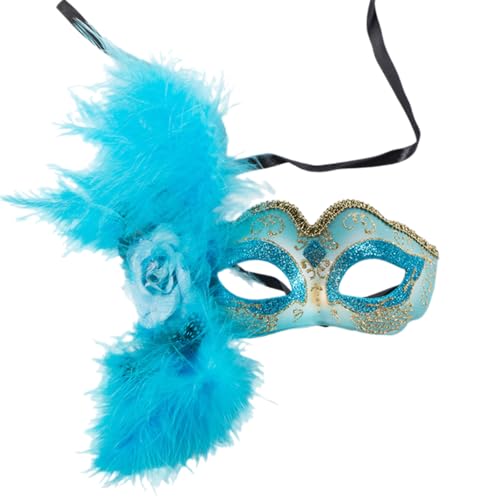 jiingekk Gefiedertes Maskeradegesicht, gefiederte Augenmaske, Maskerade, halbes Gesicht mit Blume, Halloween-Kostüm-Zubehör jiingekk Gefiedertes Maskeradegesicht, gefiederte Augenmaske, Maskerade, halbes Gesicht mit Blume, Halloween-Kostüm-Zubehör von jiingekk