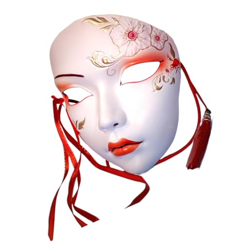 jiingekk Handbemalte Halloween-Party, Vollgesichtsmaskerade für Damen, Cosplay, Halloween, Kostümzubehör jiingekk Handbemalte Halloween-Party, Vollgesichtsmaskerade für Damen, Cosplay, Halloween, Kostümzubehör von jiingekk
