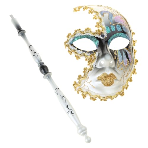 jiingekk Karnevals-Maskerade mit Haltestab, Venezianer, Karneval, Halloween-Kostüm für Party jiingekk Karnevals-Maskerade mit Haltestab, Venezianer, Karneval, Halloween-Kostüm für Party von jiingekk